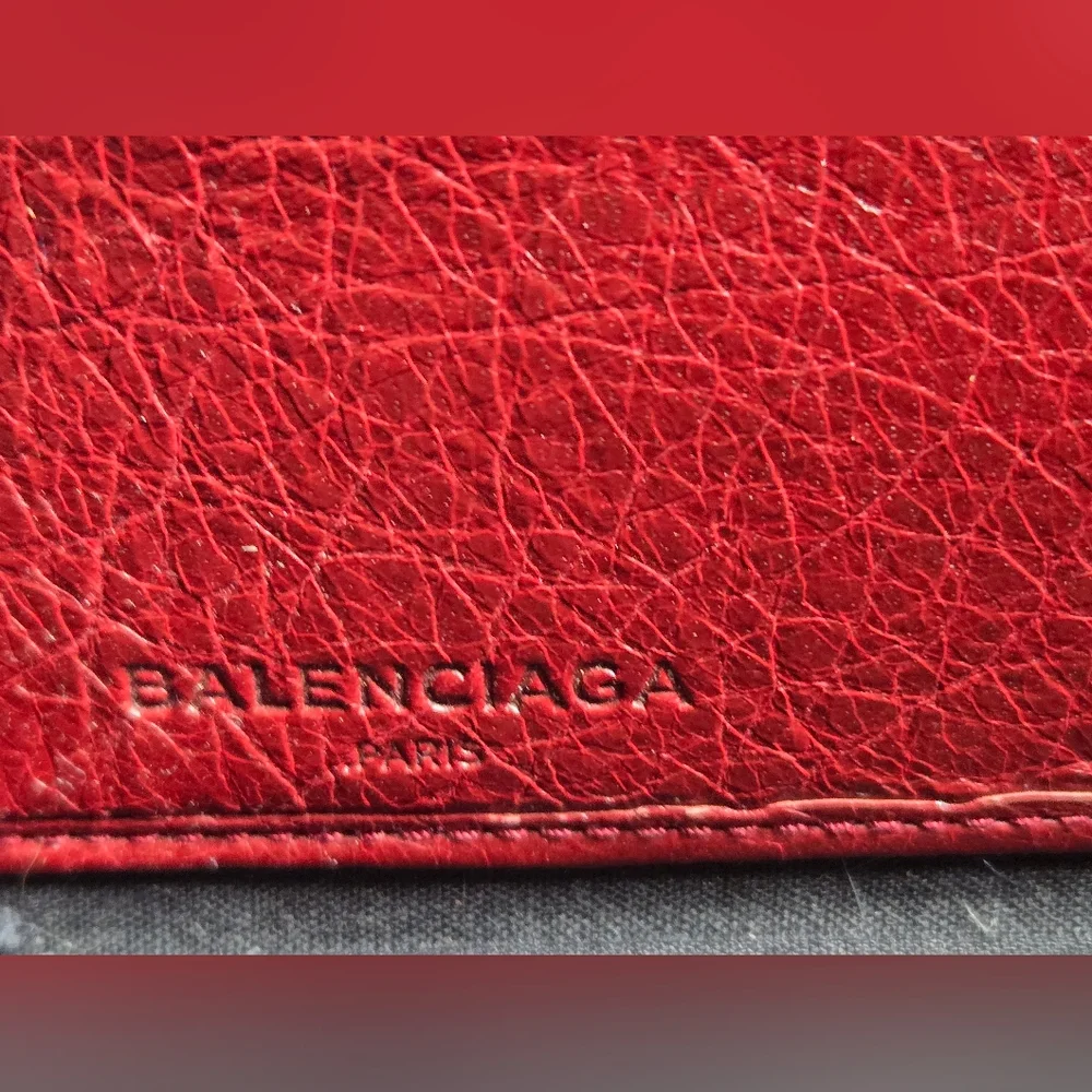 Balenciaga Red Wallet with Gold Accents - Picture 10 of 15